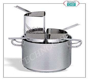 Technochef: cocina de pasta de acero inoxidable con 4 cestas, profesional para inducción Cacerola de acero inoxidable para pastas completa con 4 cestas, capacidad de 20.2 litros, también adecuada para placas de inducción, diámetro cm 35 x 21 h