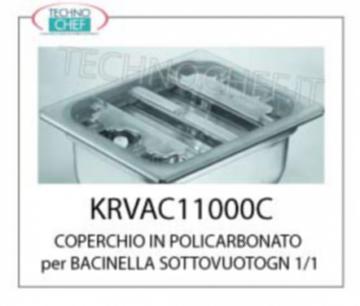 Cubierta de la bandeja de policarbonato para VACÍO GASTRO-NORM 1/1 junta perimetral completo y la manguera de ataque DE VACÍO válvula de seguridad relativamente