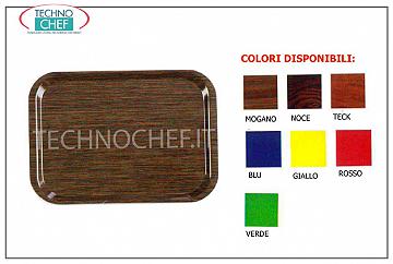 Bandejas de autoservicio en laminado plástico Bandeja de autoservicio en laminado plástico, ligera y fina, disponible tanto en madera como en tonos de colores, dimensiones estándar Gastronorm 1/1 mm. 530x325