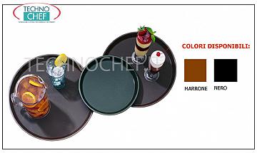 Bandejas antideslizantes para bar room service Bandeja redonda de polipropileno con superficie antideslizante, diámetro mm 279