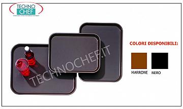 Bandejas antideslizantes para bar room service Bandeja rectangular de polipropileno con superficie antideslizante, dimensiones 350x250 mm