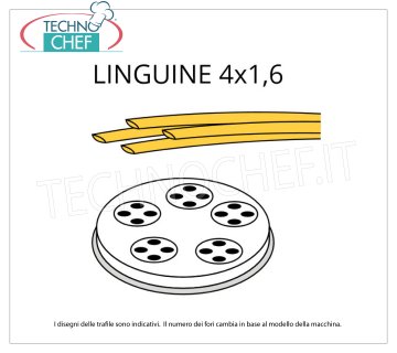 Fimar - TROQUEL LINGUINE 4x1.6 en ALEACIÓN LATÓN-BRONCE Matriz linguini en aleación latón-bronce 4x1,6 mm, para modelo MPF1.5N