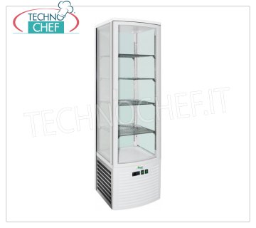 Technochef - REFRIGERADOR para BEBIDAS, 1 Puerta, Ventilado, Temp.+2°/+8°C, lt.280, Clase C, Mod.G-LSC280 Refrigerador profesional de bebidas-bebidas, vidrio en los 4 lados, 1 puerta, Ventilado, temperatura +2°/+8°C, capacidad 280 litros, Clase C, iluminación LED, completo con 4 rejillas, V.230/1, Kw.0 ,26, Peso 107 Kg, dim.mm.473x405x1842h