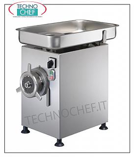 Technochef - Picadora de carne profesional con unidad de molienda de acero inoxidable, Tipo 32, calandrada, mod. C / E32N Picadora de carne - boca 32, capacidad prod. Kg / h 500, V 400/3, Kw 2.2, cm tenue. 32,8x55,1x54,8h