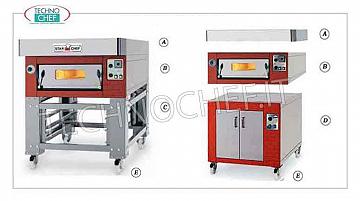 Hornos para pizza modulares eléctricos con càmaras de cocciòn totalmente de refractario 