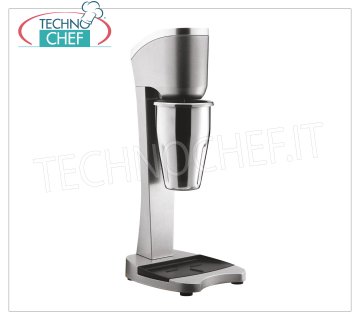 TECHNOCHEF - Batidor Profesional para Batidos con Vaso de Acero Inoxidable, Mod.MP98 MEZCLADORA PROFESIONAL para la preparación de batidos, batidos y cócteles, estructura en ALEACIÓN LIGERA y ACERO INOXIDABLE, recipiente en ACERO INOXIDABLE lt.0,9, V.230/1, Kw 0,3, Peso 3,4 Kg, dim . mm.210x180x485h