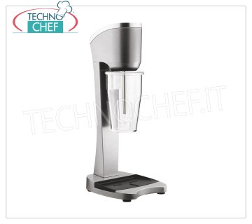 TECHNOCHEF - Batidor de Batido Profesional con Vaso de Policarbonato, Mod.MP98T MEZCLADORA PROFESIONAL para la preparación de batidos, batidos y cócteles, estructura en ALEACIÓN LIGERA y ACERO, recipiente en POLICARBONATO TRANSPARENTE lt.0,9, V.230/1, Kw 0,3, Peso 3,4 Kg, dim. mm .210x180x485h