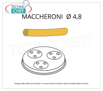 Technochef - TROQUEL MACARONI Ø 4,8 en ALEACIÓN DE LATÓN-BRONCE Troquel para macarrones en aleación de latón-bronce Ø 4,8 mm, para modelo MPF1.5N