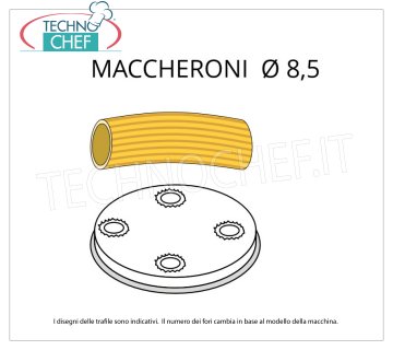 Technochef - TROQUEL MACARONI Ø 8,5 en ALEACIÓN DE LATÓN-BRONCE
