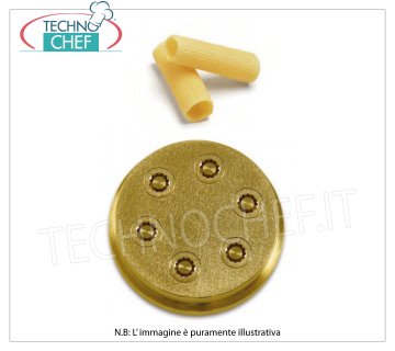 Technochef - Die Maccheroni rigati 8 mm Troquel de bronce para macarrones rayados de 8 mm