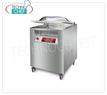 Máquina de campana de vacío profesional, barra de sellado de 50 cm, cámara de 51x65x22h, mod. BOTELLA DOBLE
