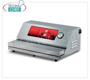 Technochef - Máquina de vacío semiautomática con aspiración externa, barra de soldadura de 400 mm, mod.MATIC40 Máquina de vacío semiautomática con aspiración externa, barra de soldadura de 400 mm, ciclo de trabajo automático o manual y 3 niveles de aspiración, V.230/1, Kw.0,45, Peso 9 Kg, dim.mm.420x280x170h