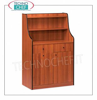 el servicio de habitaciones de muebles unidad de servicio de chapeado de madera CHERRY sala de color, 2 cajones con portador de cubiertos, tolva deslizante, 1 puerta con bisagras y levantó con 2 estantes, dim.mm.940x480x1450h