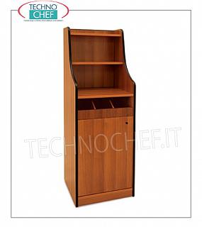 el servicio de habitaciones de muebles unidad de servicio de chapeado de madera de color CHERRY hall, con 1 cajón de los cubiertos abierta, compartimiento con una puerta con bisagras y levantó con 2 estantes, dim.mm.480x480x1450h