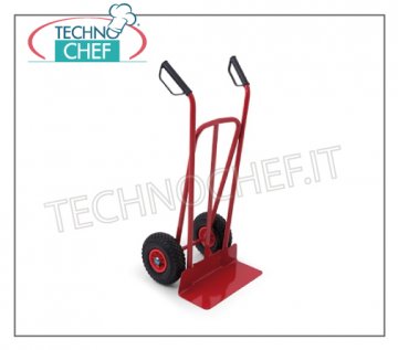 Technochef - CARRO DE PAQUETE DE CAJAS, art. 1891 Carros de caja roja, con 2 ruedas y asas de guía, carga máxima 200 kg, cm tenue. 62x55x126h