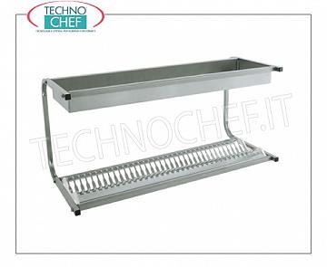 Escurreplatos de acero inoxidable 1 estante 30 platos PLATO Y DRENAJE estante con 1 estante para 30 platos con un diámetro de 160 a 320 mm y 1 estante para vasos, dimensiones mm.830x420x480h