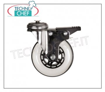 Technochef - Kit de 4 ruedas elásticas, 2 de ellas con freno, mod. y KIT 4 ruedas elásticas diámetro 125 mm, 2 de ellas con freno
