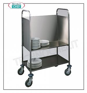 para los camiones de transporte de alimentos Cesta para las placas de transporte cerradas apilados en 3 lados + estante inferior, capacidad de 200 placas, dim.cm.84 x 48 x 110 h