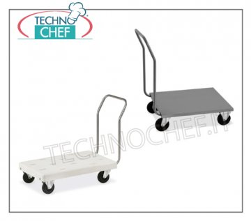 Technochef - CARRO con PIANALE BASSO, Portacasse, Transporte pesado, art. 1840 Carros de caja - base con mango de tubo redondo, 2.5 cm de diámetro, máximo 200 kg, dimensiones 1120x570x1000h mm