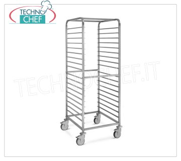 TECHNOCHEF - CARRO DE ACERO INOXIDABLE para 18 BANDEJAS GN 2/1, Mod.2060