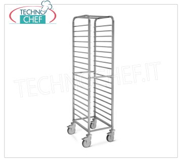 TECHNOCHEF - CARRO DE ACERO INOXIDABLE para 18 BANDEJAS GN 1/1, Mod.2062