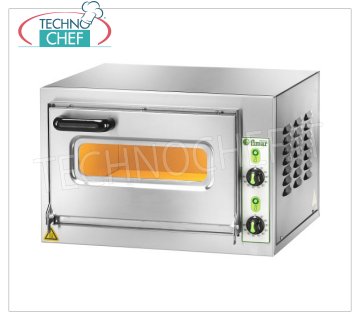 FIMAR - Horno de pizza eléctrico para 1 pizza, cámara de 40,5x40,5 cm, altura 22 cm, mandos mecánicos, mod. MICROVC22 HORNO ELÉCTRICO PARA PIZZA DE 1 CÁMARA mm.405x405x220h, con PUERTA DE CRISTAL e Iluminación, Vitrocerámica refractaria, 2 TERMOSTATOS REGULABLES INFERIOR y SUPERIOR, temperatura de +50° a +500 °C, V.230/1, Kw.2 ,2, Peso Kg.33, dim.exterior mm.600x560x400h