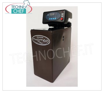 Technochef - SUAVIZANTE CRONOMÉTRICO AUTOMÁTICO DE AGUA, 3,5 lt de agua Armario depurador / descalcificador automático para agua fría desde lt.3,5 lt. resina, programación cronométrica, alarma de sal, salida máxima 400 l / h, V.12 (alimentador incluido), dim.mm.180x350x460h