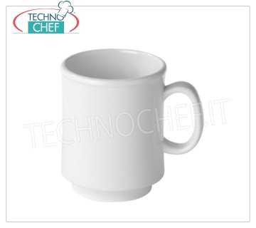 Technochef - MUG CUP MELAMINE EXTRAFORTE Ø 75 mm, Mod.MP22118 Taza en melamina blanca extra fuerte, capacidad de 300 ml, diámetro 75 mm, altura 100 mm.