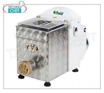 FIMAR - MÁQUINA EXTRUSIONADA DE PASTA FRESCA Profesional, con depósito de 2,5 Kg, mod MPF2.5N Máquina EXTRUSIONADA DE PASTA FRESCA de sobremesa - con depósito para 2,5 kg de masa, - Rendimiento horario 8 Kg, V. 230/1, Kw 0,37, Peso 30 Kg, Dimensiones, mm 260x600x380h