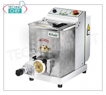 FIMAR - MÁQUINA PROFESIONAL PARA PASTA FRESCA EXTRUIDA, con bol de 4 Kg, y cortador de pasta estándar - mod. MPF4N Máquina PASTA EXTRUIDA de sobremesa - con depósito para 4 kg de masa, rendimiento horario 13 kg, completa con: CORTADOR DE PASTA ELECTRÓNICO, V.400/3, Kw 0,75, peso 42 kg, dimensiones mm 350x760x450h