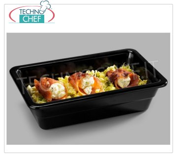 BANDEJA GASTRONORM GN 1/4 en MELAMINA NEGRA, dim.mm.265x162x65h