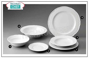 SATURNIA - Colección de porcelana PRAGA BIANCO - Platos de restaurante PLACA PLANA, Colección White Prague, Diámetro cm.28, Marca SATURNIA - Disponible para comprar en paquetes de 6