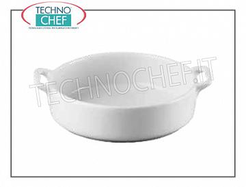 porcelana molde redondo con asas, diámetro cm.15, h.4,7, marca MPS PORCELANA SARONNO - Disponible en paquetes de 4 piezas