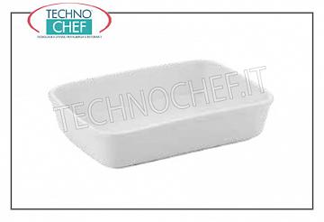 Los platos de porcelana Pirofila rectangular Gastro-Norm, cm.27x20, H.6, marca MPS PORCELLANE SARONNO