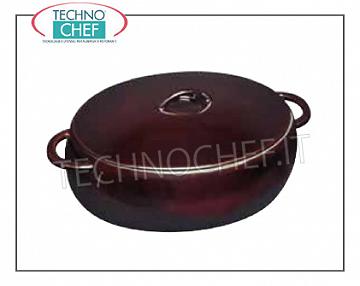 Technochef - Cacerola esmaltada de hierro fundido, 33x27 cm Cacerola ovalada redondeada en hierro fundido esmaltado, cm. 33x27, marca ILSA - Disponible para comprar en paquetes de 2