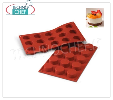 Molde de silicona '' Petits-Fours ', Ø40 h 20 mm Molde para hornear '' Petits-Fours '' en silicona flexible y antiadherente, 40 mm de diámetro, h 20 mm