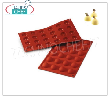 Molde de silicona '' Pequeño hemisferio '', Ø30 h 15 mm Molde para hornear '' pequeña semiesfera '' en silicona flexible y antiadherente, diámetro 30 mm, h 15 mm