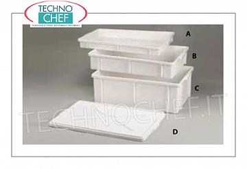 Technochef - Caja para panes-Masa para pizza cm 60x40x6h CAJA ROLLO PARA PIZZA, APILABLE, EN PLÁSTICO ALIMENTARIO DIM. MM. 600X400X60