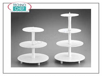 Elevar para la torta Soporte de la torta dos plantas de plástico blanco, diámetro Cm.34-23