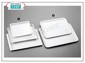 Bandejas de pastelería Bandeja de exhibición rectangular de plástico blanco - Disponible en paquetes de 10 piezas