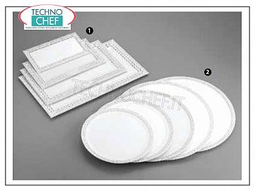 bandejas de pastelería Bandeja pastelería rectangular de plástico blanco atado - Disponible en paquetes de 10 piezas
