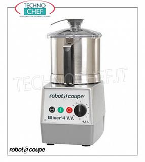 CUBRE-HOMOGEINIZADOR BLIXER 4 VV, capacidad del tanque lt.4,5, marca ROBOT COUPE CUBRE-HOMOGEINIZADOR BLIXER 4 VV, marca ROBOT COUPE, con tanque de 4.5 lt - Variador de velocidad de 300 a 3.500 rpm, controles de impulso, V. 230/1, Kw 1.10, peso 17.3 kg , Dimensiones mm 242x332x479h