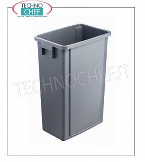 gettacarte Cubo en polipropileno gris, con asas integradas, por 60 litros, dim.mm.450x310x660h