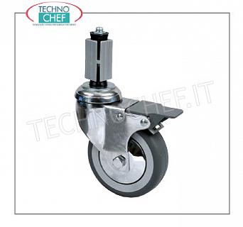 Rueda giratoria con freno para mesas de acero inoxidable con patas