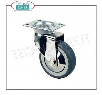 Rueda giratoria para armarios de acero inoxidable.