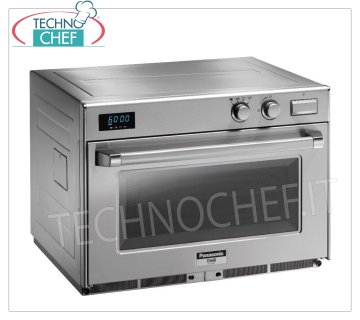 PANASONIC - Horno microondas profesional, Cámara para bandejas GN 1/1, mandos MANUALES, mod.PANE3240 Horno microondas profesional PANASONIC, con MANDOS MANUALES, cámara de cocción mm.565x330x250h, apto para 2 bandejas GN 1/1, potencia W 3200, 4 magnetrones de 800 W, V 400/3+N, Kw 4,96, peso 54 Kg, dim .mm 650x526x471h