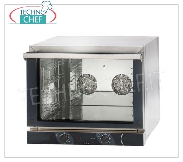 HORNO DE CONVECCIÓN Eléctrico 4 Bandejas GN 1/1, Profesional, mod. NERONE4T GN1 / 1 Horno eléctrico de convección con convección, para GASTRONOMÍA, capacidad 4 BANDEJAS GN 1/1, mm 530x325 (excluido), versión con MANDOS MANUALES, V.230 / 1, Kw.3,15, Peso 35 Kg, dim.mm.686x660x580h