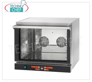 Horno Eléctrico de Convección Digital, 4 Bandejas GN 1/1, Controles Digitales, mod.FED04NEGNV HORNO ELÉCTRICO DE CONVECCIÓN, 4 BANDEJAS Gastro-Norm 1/1 capacidad (excluido), MANDOS DIGITALES, V.230 / 1, Kw.3.15, Peso 35 Kg, dim.mm.686x660x580h