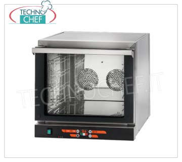 Horno Eléctrico Digital de Convección, 4 Bandejas 435x350 mm, Controles Digitales, mod.FED04NE595V HORNO ELÉCTRICO DE CONVECCIÓN, capacidad 4 BANDEJAS de mm 435x350 o mm 433x322 (excluido), MANDOS DIGITALES, V.230 / 1, Kw.3.15, Peso 33 Kg, dim.mm.589x660x580h