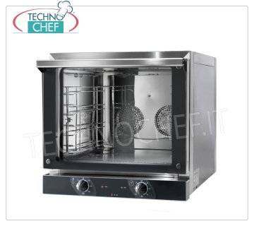 TECNODOM - Horno Eléctrico de Convección para 4 Bandejas/parrillas 43,5x35,0 cm, Controles Mecánicos, mod. NERONE EKO 4 MEC HORNO ELÉCTRICO DE CONVECCIÓN Ventilado para GASTRONOMÍA, capacidad 4 BANDEJAS de 435x350 mm (no incluidas), MANDOS MANUALES, V.230/1, Kw.3,15, Peso 33 Kg, dim.mm.589x660x580h